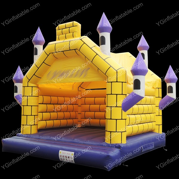 Желтый решетчатый надувной замок на продажуGL171b