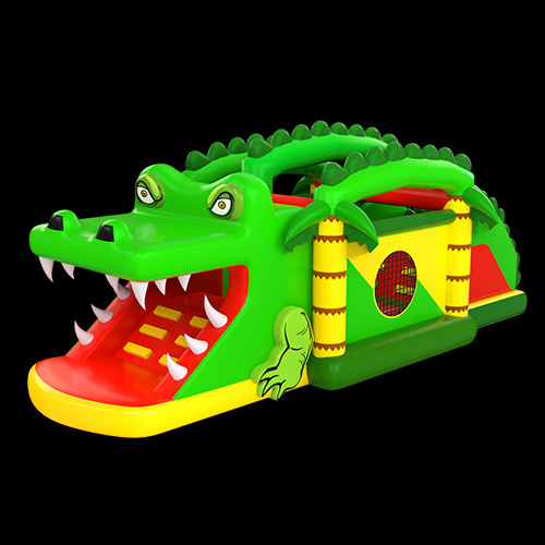 Надувной замок из крокодила с горкой02