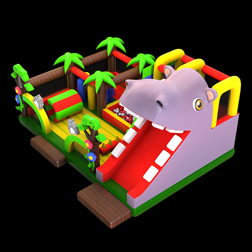 Funny Hippo jumping castle with slide