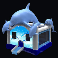 Детский прыгающий домик с дельфинами