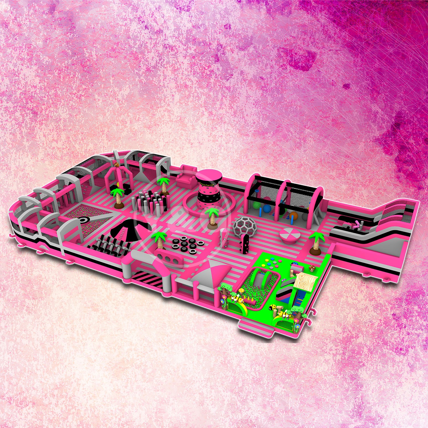 Большой Надувной Парк Развлечений Rose Pink MemoryYGIP-03